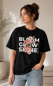 Bloom Floral Tee Black