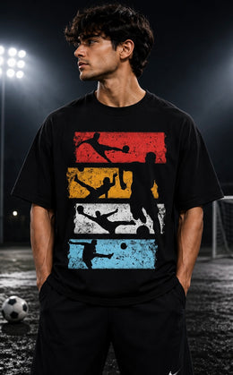 Vintage Football Moments Tee Black