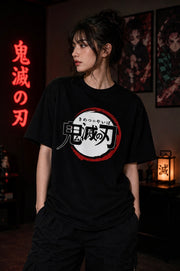 Crimson Demon graphic Tee Black